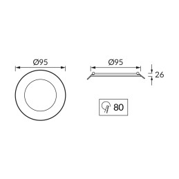 LED süvistatav allvalgusti Wafel 5W CCT must