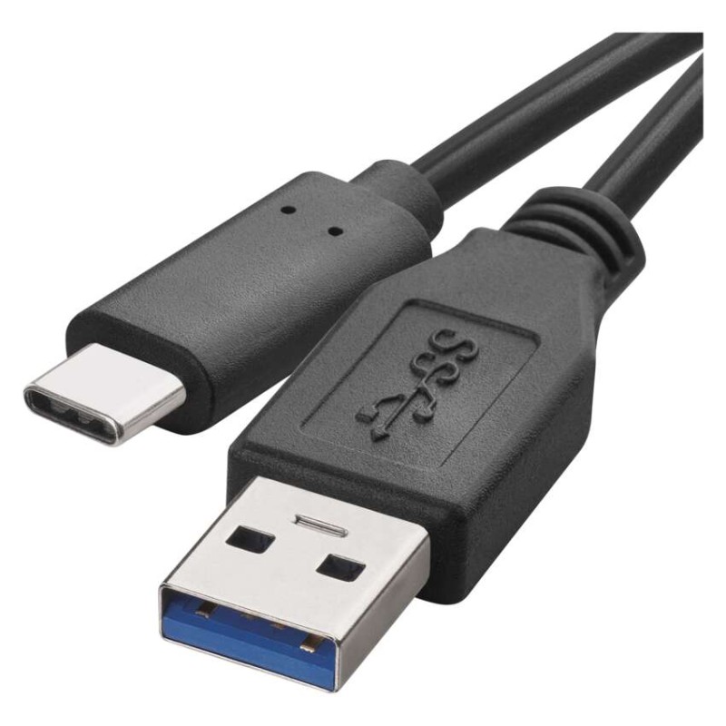 USB type-C, USB-A 3.0 / USB-B 3.1, 1 m, black