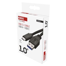 USB type-C, USB-A 3.0 / USB-B 3.1, 1 m, black