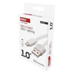 Lightning Mfi latauskaapeli USB-A 2.0 valkoinen 1m