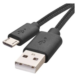Laadimis- ja ühenduskaabel USB-A 2.0 / Micro USB-B 2.0 must 2m