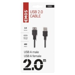 Зарядный и соединительный кабель USB-A 2.0 / USB-A 2.0 черный 2м