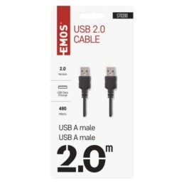 Charging and connecting cable USB-A 2.0 / USB-A 2.0 black 2m