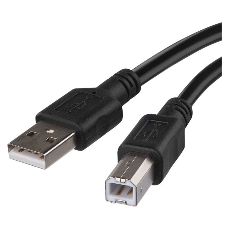 USB-A 2.0 / USB-B 2.0 charging and connecting cable black 2m