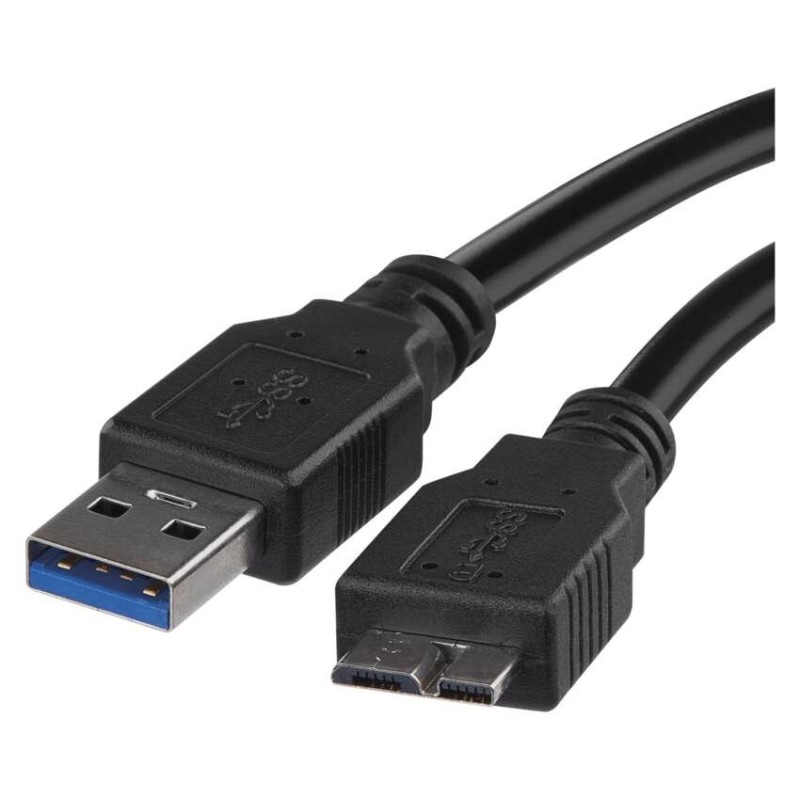 Lataus- ja liitäntäkaapeli USB-A 3.0 / micro B 3.0 musta 1m