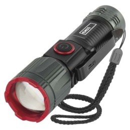 USB Rechargeable LED flashlight metal 300 lm 700 mAh focus