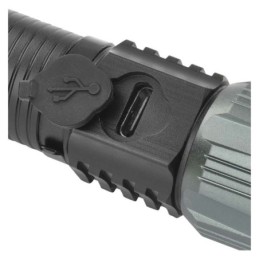 USB Laetav LED taskulamp metallist 300 lm 700 mAh fookusega