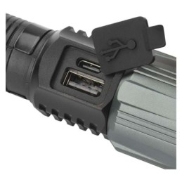 USB įkraunamas LED žibintuvėlis, metalinis, 1200 lm, 2200 mAh, fokusavimas