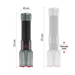Tehokas LED-taskulamppu metallista 3000 lm 5000 mAh USB-ladattava