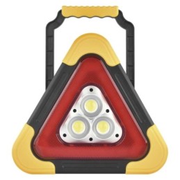 Rechargeable LED warning triangle with battery