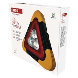 Rechargeable LED warning triangle with battery