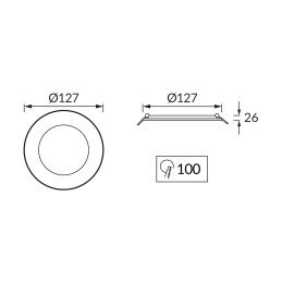 LED süvistatav allvalgusti Wafel IP54 9W CCT valge