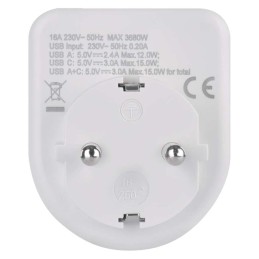 1x USB A USB C 15w adapteri