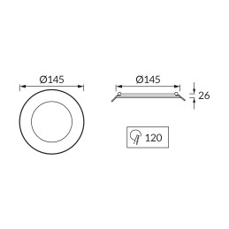 LED süvistatav allvalgusti Wafel IP54 12W CCT valge