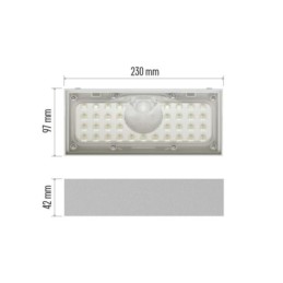 LED seinavalgusti solar 900 lm PIR anduriga neutraalne valge