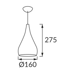 Hanging lighting fixture E27 Justa black