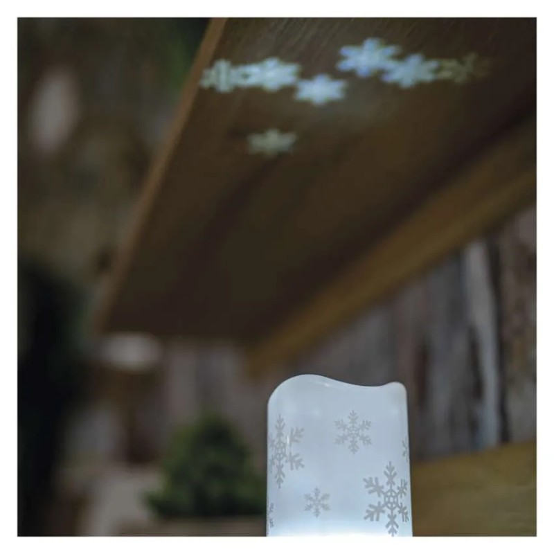 LED candle projector USB (snowflakes)