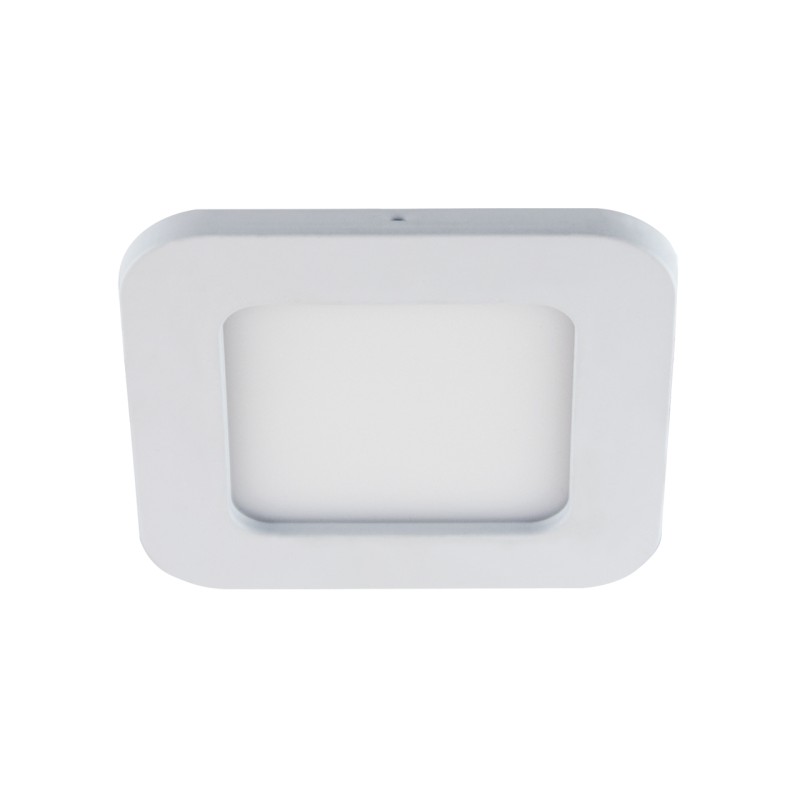 LED įleidžiamas plonas geležinis kvadratinis 16 mm baltas 6 W