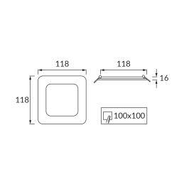 Ceiling lighting point LED fitting slim iron c 6w nw