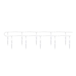 LED light chain 10 icicles, 1.35 m, 2x AA, indoor, cool white, with timer