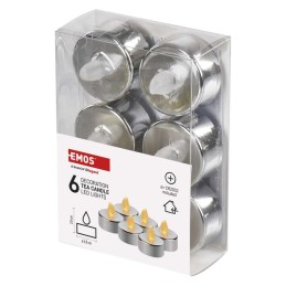 LED koristeellinen teevalo 6 kpl, CR2032, hopea