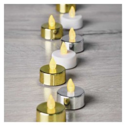 LED decorative tea light 6 pcs, CR2032, silver