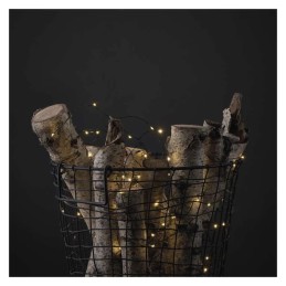 LED joulun nanoketju, vihreä johto, 4 m, ulko- ja sisätiloissa, lämmin valkoinen, ajastin