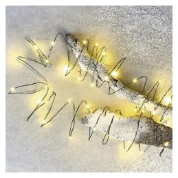 LED Christmas nanochain, green wire, 4 m, outdoor and indoor, warm white, timer