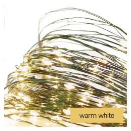 LED Christmas nanochain, green wire, 4 m, outdoor and indoor, warm white, timer