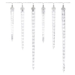 LED Christmas light with icicles, 6 pcs, 2 m, outdoor and indoor, cold white