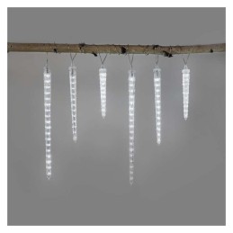 LED Christmas light with icicles, 6 pcs, 2 m, outdoor and indoor, cold white