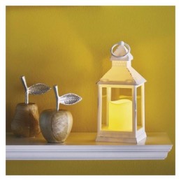 LED dekoratiivne antiikne latern / valge / vilkuv / 3xAAA / siseruumidesse / taimer