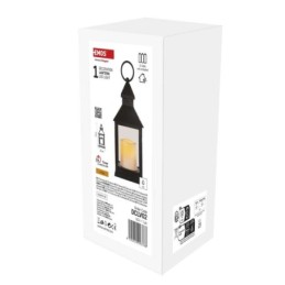 LED dekoratyvinis antikvarinis žibintas / juodas / mirksintis / 3xAAA / skirtas naudoti patalpose / laikmatis