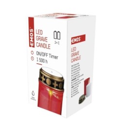 LED hauaküünal 12.5 cm / taimer / punane / 2xC / õue- ja siseruumidesse / soe valge