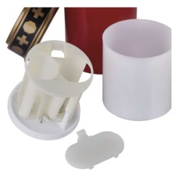 LED hauaküünal 12.5 cm / taimer / punane / 2xC / õue- ja siseruumidesse / soe valge