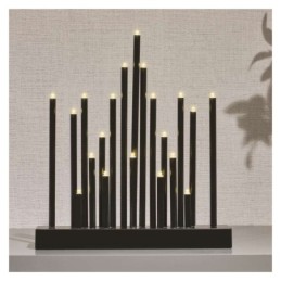 LED Advento žvakė, juoda, 27,5 cm / laikmatis / 3xAA / šilta balta / skirtas naudoti patalpose