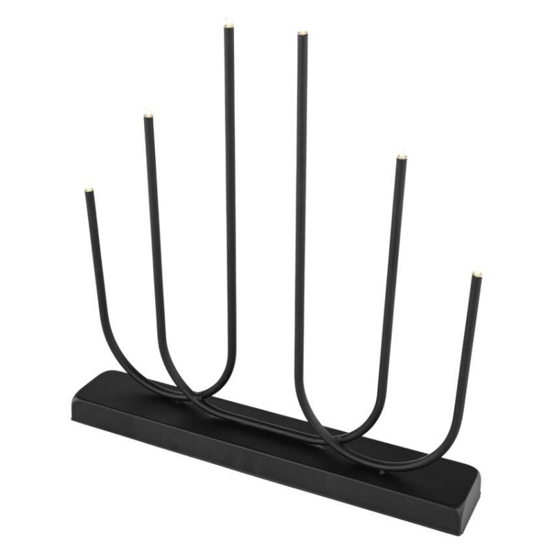 LED advendiküünal must 40cm / taimer / 2xAA / soe valge / siseruumidesse