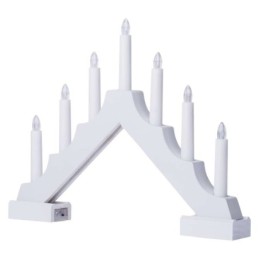 LED advendiküünal puidust  29cm / taimer / 2xAA / soe valge / siseruumidesse / valge