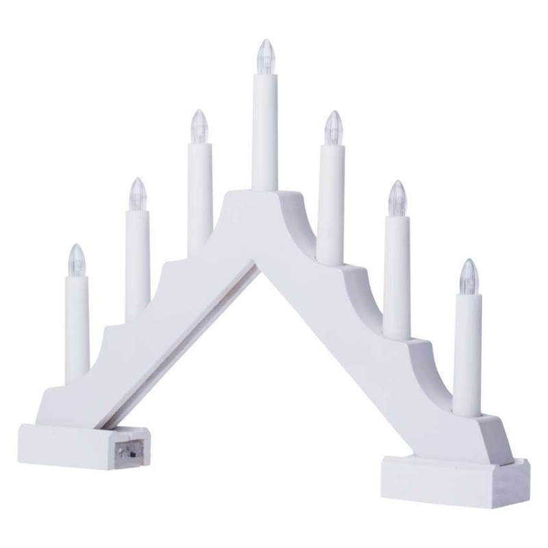 LED advendiküünal puidust  29cm / taimer / 2xAA / soe valge / siseruumidesse / valge