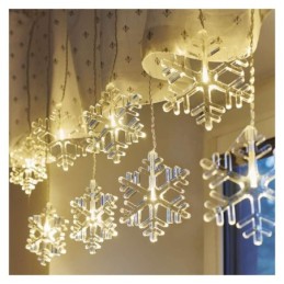 LED šviesos užuolaidos snaigės 45x84cm / skirtos naudoti lauke ir patalpose / šilta balta šviesa