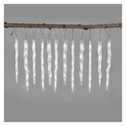 LED Kalėdų šviesos varvekliai  12 vnt. / 3,6 m / skirtos naudoti lauke ir patalpose / šaltai balta šviesa