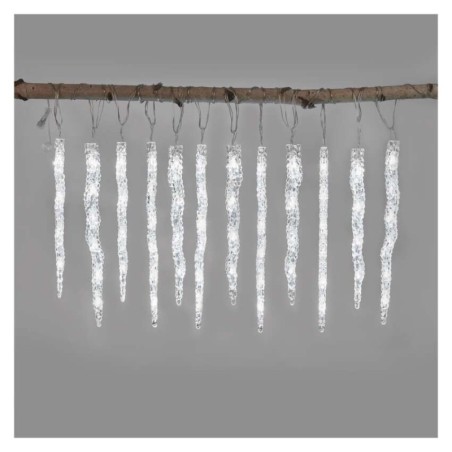 LED Kalėdų šviesos varvekliai  12 vnt. / 3,6 m / skirtos naudoti lauke ir patalpose / šaltai balta šviesa