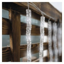 LED Kalėdų šviesos varvekliai  12 vnt. / 3,6 m / skirtos naudoti lauke ir patalpose / šaltai balta šviesa