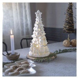Dekoratiivne LED keraamiline puu 33.5cm 2xAA siseruumidesse soe valge