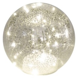 LED jõulukuul klaasist - kuldne 15 cm 3xAA / soe valge / taimeriga / siseruumidesse