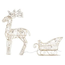 LED põhjapõder saaniga 47cm 3xAA / soe valge / taimer / siseruumidesse