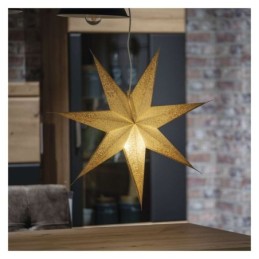 Rippuv jõulutäht paberist kuldsete sädelustega 60cm / valge / siseruumidesse