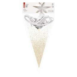 Rippuv jõulutäht paberist kuldsete sädelustega 60cm / valge / siseruumidesse