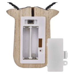 LED põhjapõder puidust 16cm / 2xAAA / soe valge / taimer / siseruumidesse