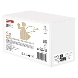 LED ingel puidust 13cm / 2xAAA / soe valge / taimer / siseruumidesse